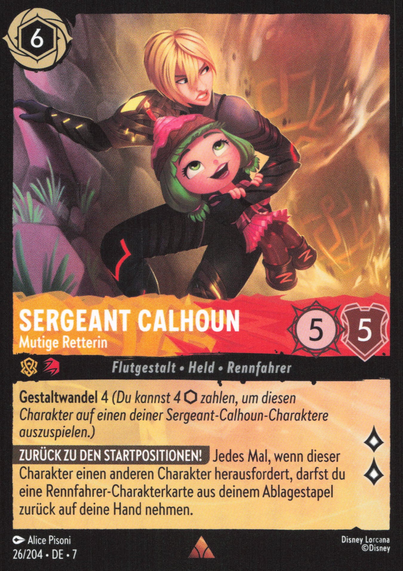 Alle Sergeant Calhoun Charakterkarten in Disney Lorcana