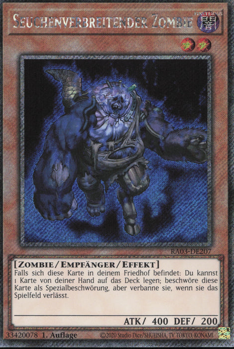 Seuchenverbreitender Zombie (V.1) RA03-DE207 Platinum Secret Rare Deutsch