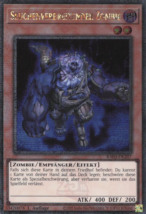 Seuchenverbreitender Zombie (V.2) RA03-DE207 Quarter Century Secret Rare Deutsch