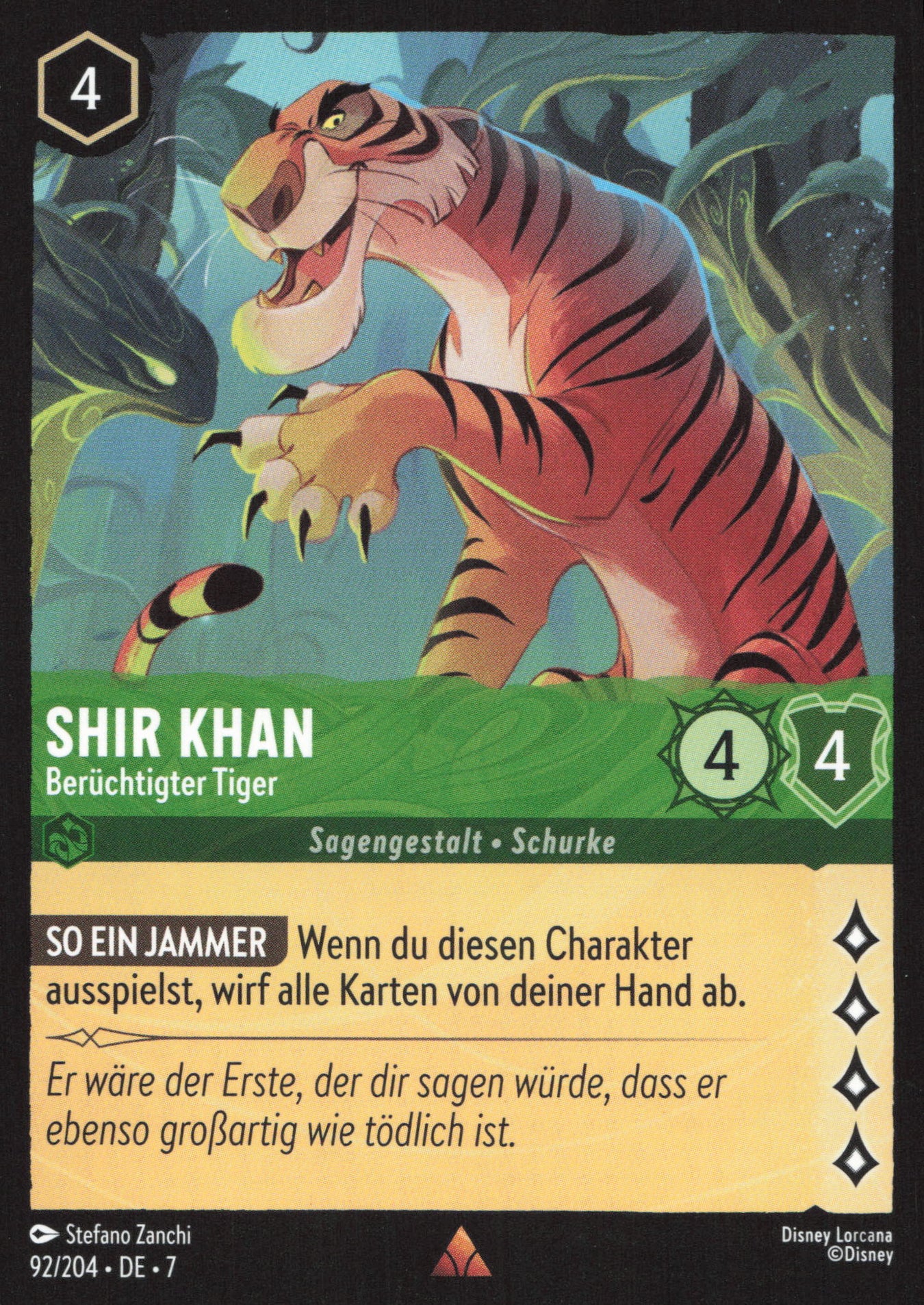 Alle Shir Khan Charakterkarten in Disney Lorcana