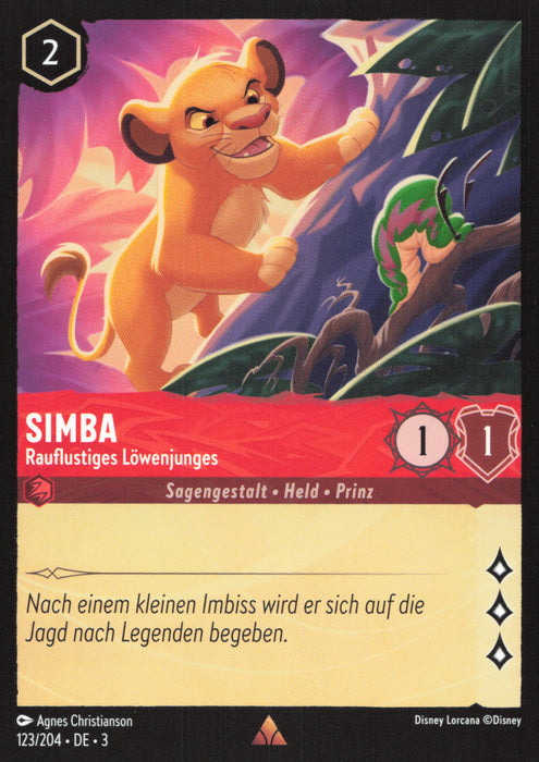 Simba - Rauflustiges Löwenjunges 3INK-123 Rare Deutsch