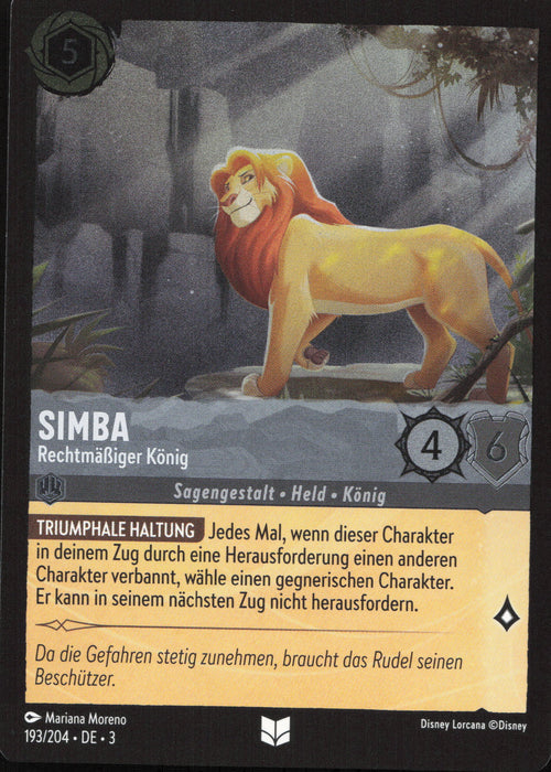 Simba - Rechtmäßiger König 3INK-193 Uncommon Deutsch