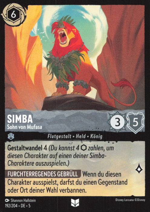 Simba - Sohn von Mufasa 5SSK-192 Uncommon Deutsch