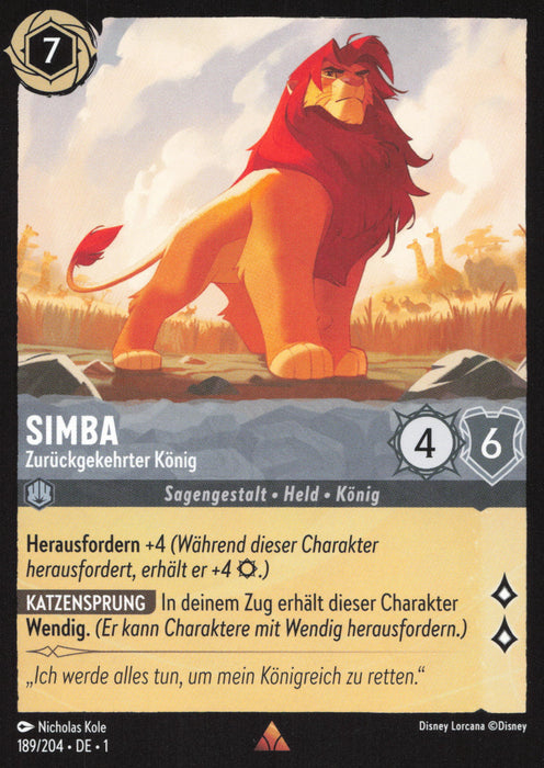 Simba - Zurückgekehrter König (V.1) 1TFC-189 Rare Deutsch