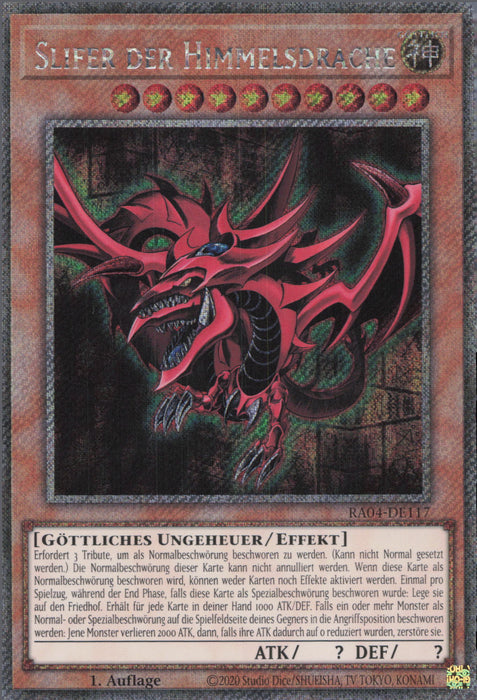 Slifer der Himmelsdrache (V.1) RA04-DE117 Platinum Secret Rare Deutsch