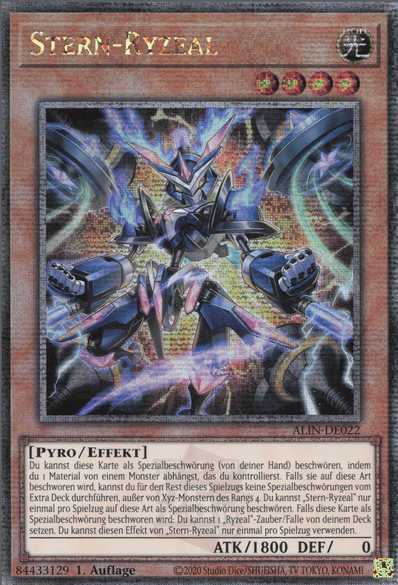 Yugioh Stern-Ryzeal (V.2) ALIN-DE022 Quarter Century Secret Rare ...