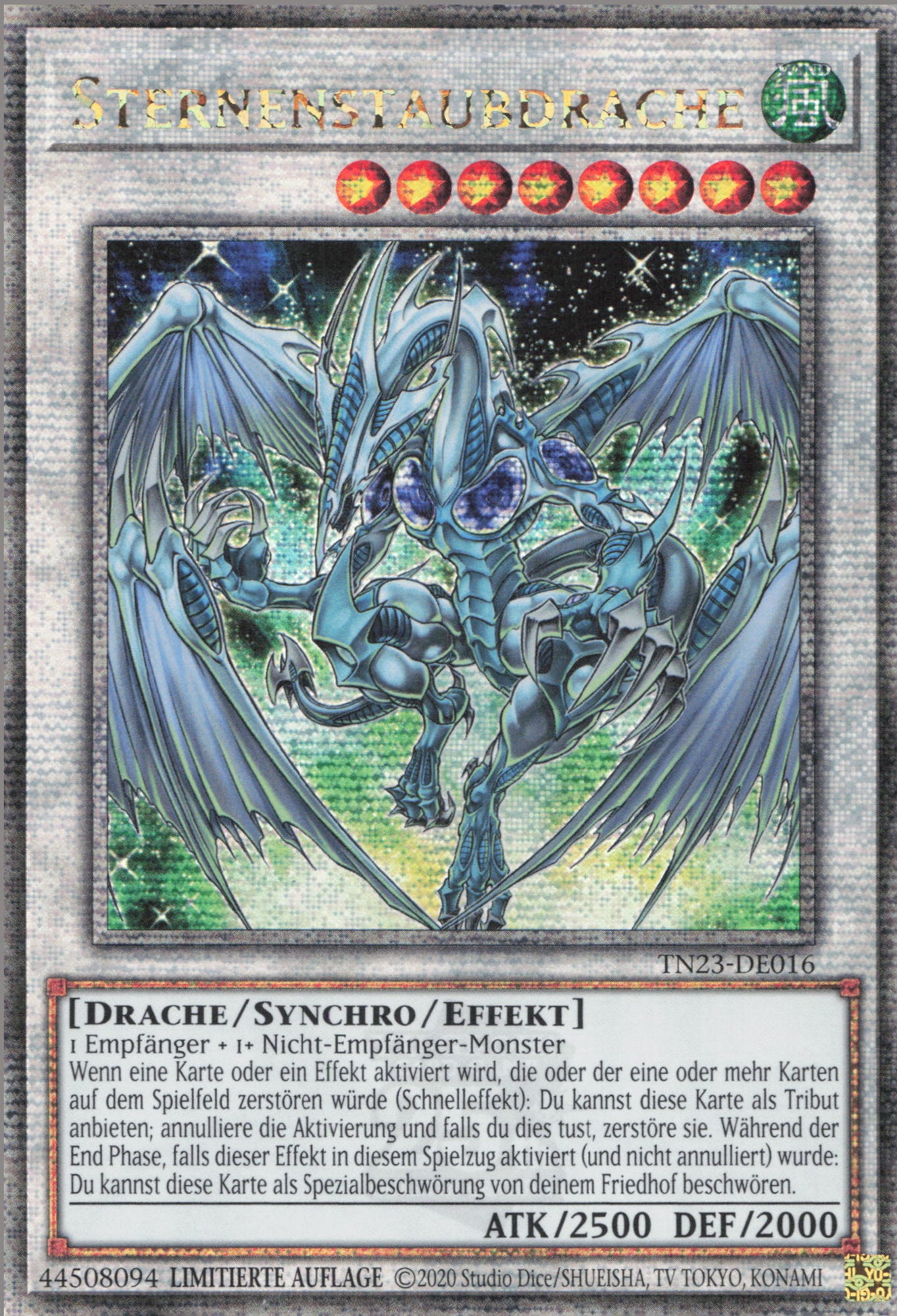 Yugioh x1 Stardust Dragon TN23-EN016 Quarter Century Secret Raro Yugioh x1 Stardust Dragon TN23-EN016 Quarter Century Secret Raro