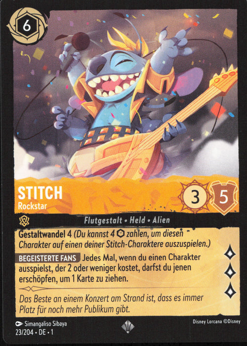Stitch - Rockstar 1TFC-023 Super Rare Deutsch
