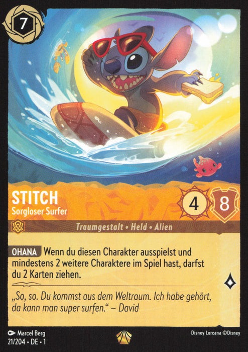 Stitch - Sorgloser Surfer (V.1) 1TFC-021 Legendary Deutsch
