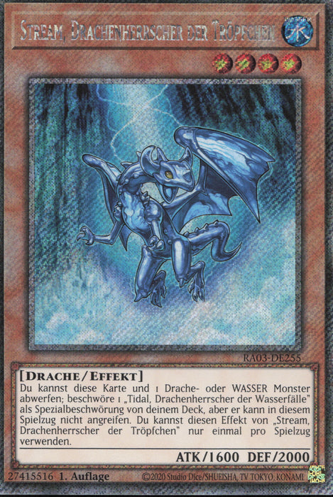 Stream, Drachenherrscher der Tröpfchen (V.1) RA03-DE255 Platinum Secret Rare Deutsch