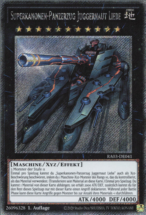 Superkanonen-Panzerzug Juggernaut Liebe (V.4) RA03-DE041 Platinum Secret Rare Deutsch