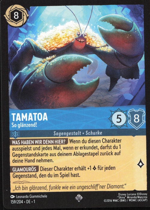 Tamatoa - So glänzend! 1TFC-159 Super Rare Deutsch