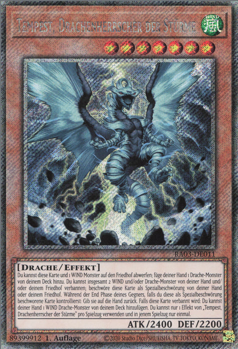 Tempest, Drachenherrscher der Stürme (V.4) RA03-DE011 Platinum Secret Rare Deutsch