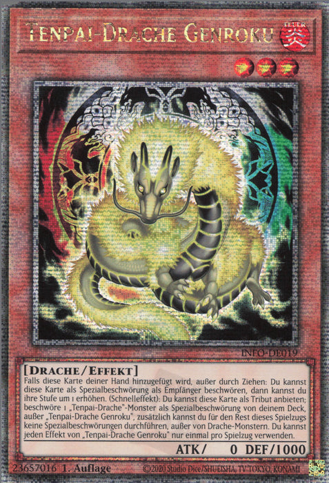 Tenpai-Drache Genroku (V.2) INFO-DE019 Quarter Century Secret Rare Deutsch