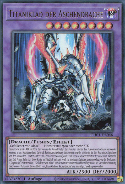 Titaniklad der Aschendrache CH01-DE046 Ultra Rare Deutsch
