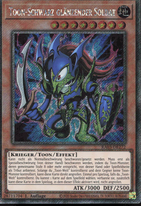 Toon-Schwarz glänzender Soldat (V.1) RA03-DE272 Platinum Secret Rare Deutsch