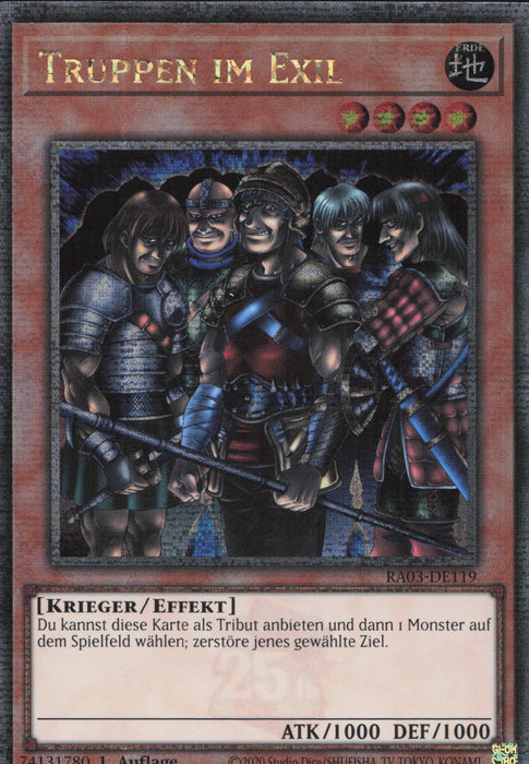 Truppen im Exil (V.2) RA03-DE119 Quarter Century Secret Rare Deutsch