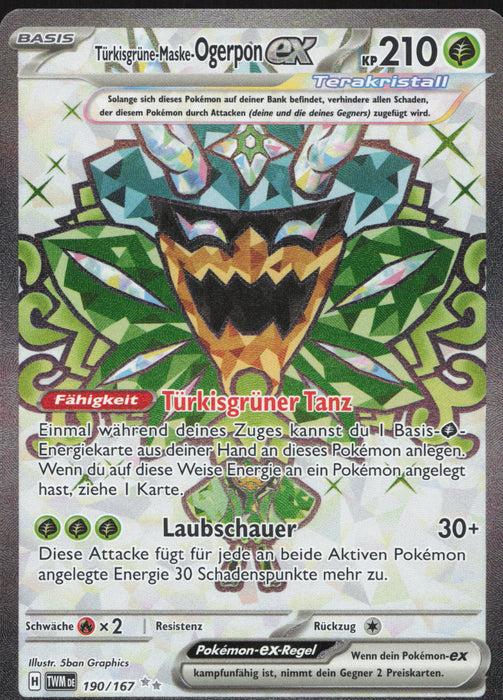 Türkisgrüne Maske Ogerpon ex TWM-190 Ultra Rare Deutsch