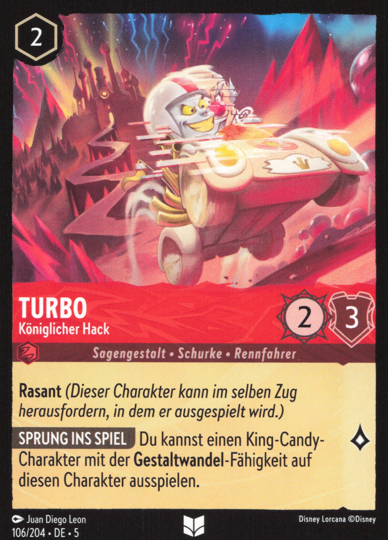 Alle Turbo Charakterkarten in Disney Lorcana