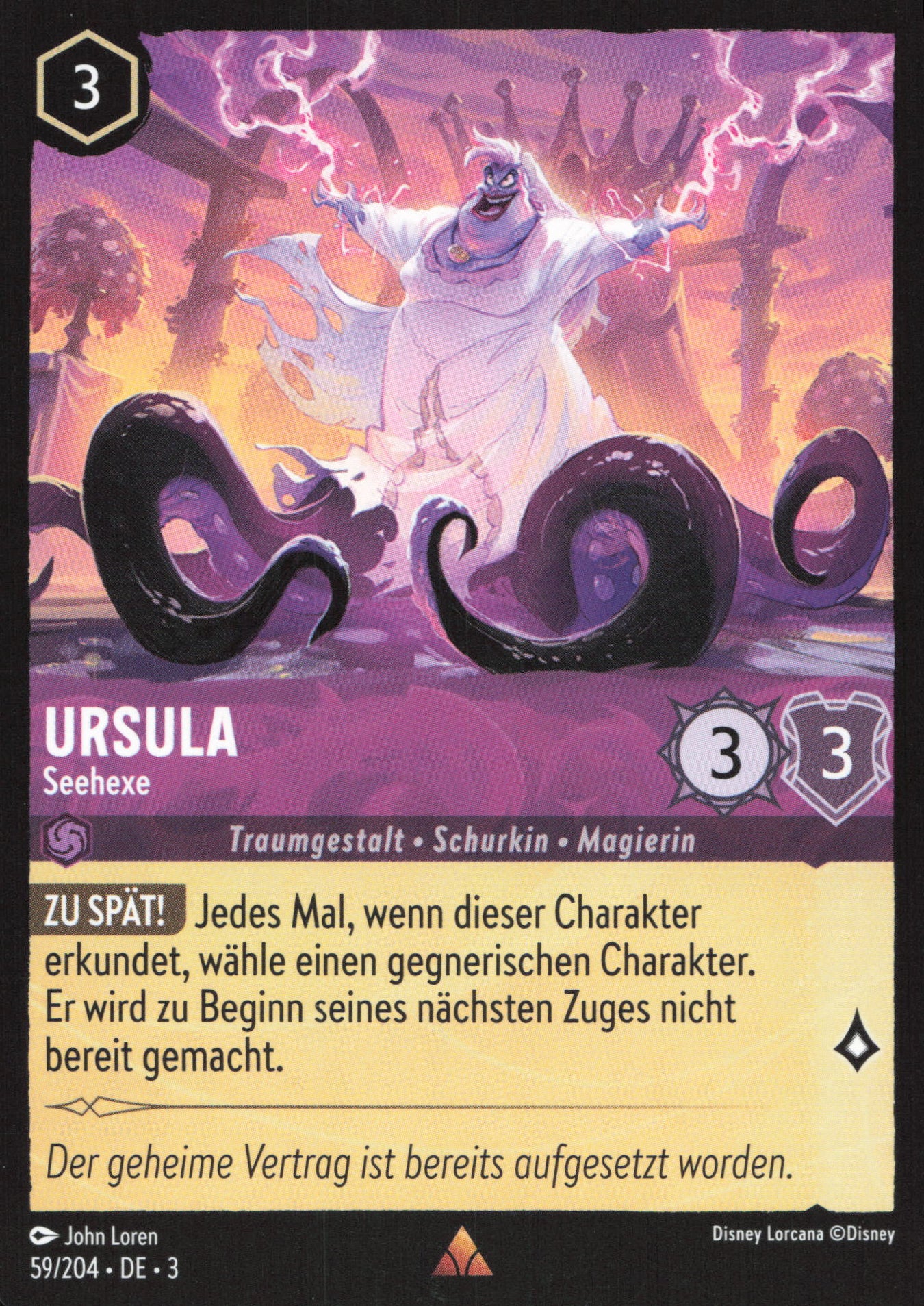 Alle Ursula Charakterkarten in Disney Lorcana