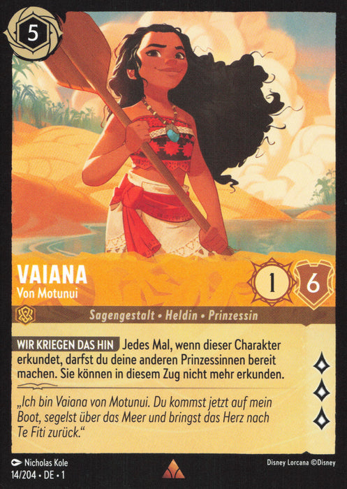 Vaiana - Von Motunui 1TFC-014 Rare Deutsch