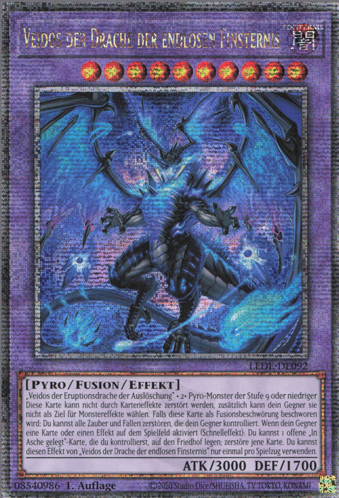 Veidos der Drache der endlosen Finsternis (V.2) LEDE-DE092 Quarter Century Secret Rare Deutsch
