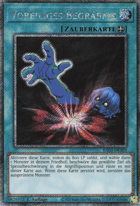 Voreiliges Begräbnis (V.1) RA03-DE103 Platinum Secret Rare Deutsch
