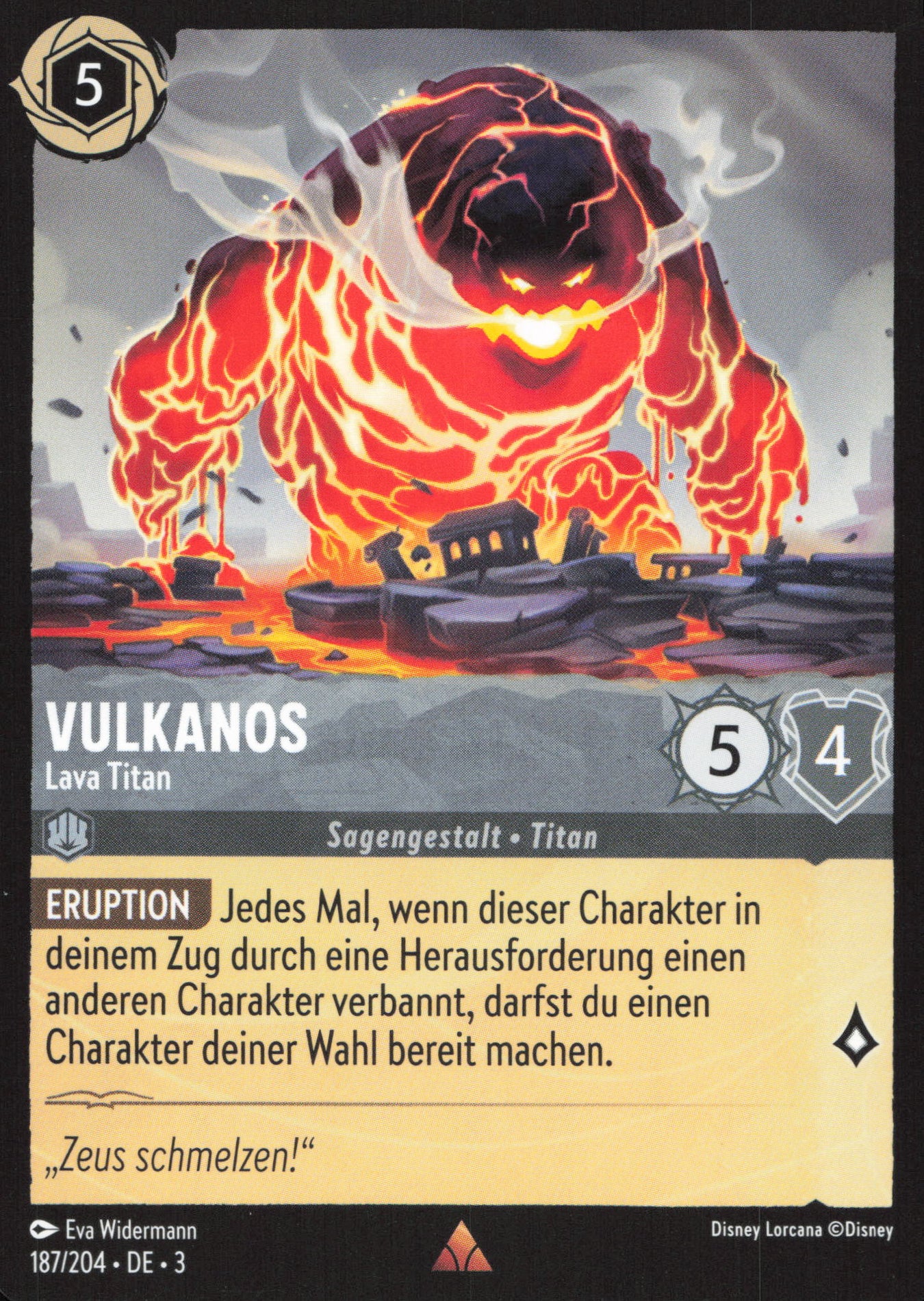 Alle Vulkanos Charakterkarten in Disney Lorcana