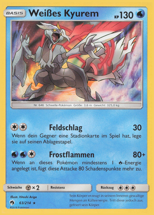Weißes Kyurem LOT-63 Holo Rare Deutsch