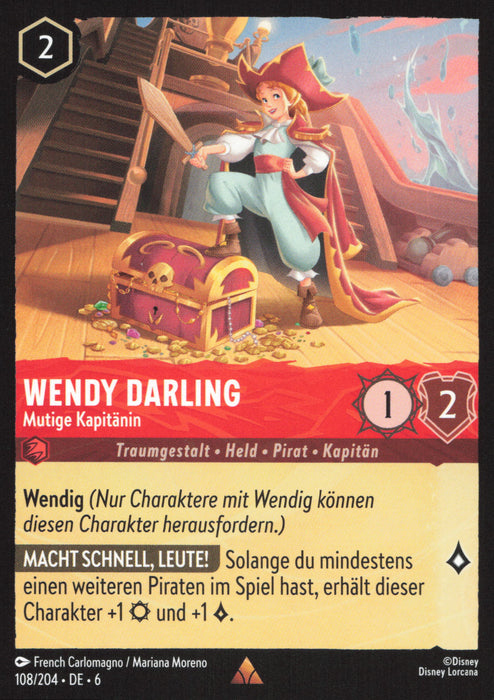 Wendy Darling - Mutige Kapitänin 6AZS-108 Rare Deutsch