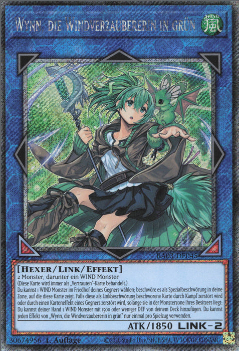 Wynn, die Windverzaubererin in grün (V.4) RA03-DE045 Platinum Secret Rare Deutsch