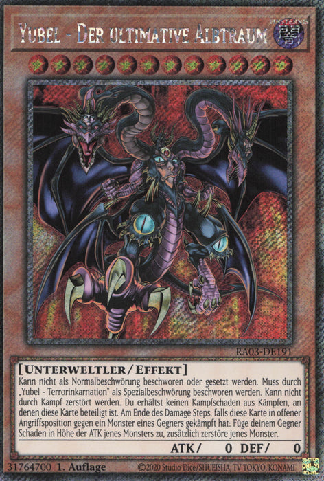 Yubel - Der ultimative Albtraum (V.1) RA03-DE191 Platinum Secret Rare Deutsch