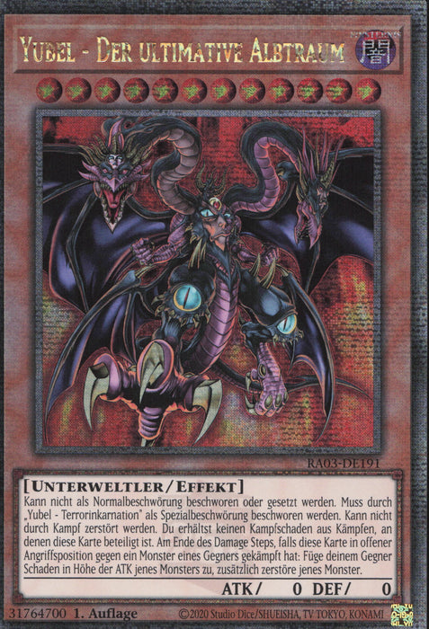 Yubel - Der ultimative Albtraum (V.2) RA03-DE191 Quarter Century Secret Rare Deutsch