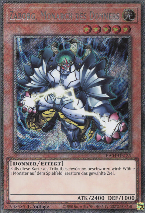 Zaborg, Monarch des Donners (V.1) RA04-DE125 Platinum Secret Rare Deutsch