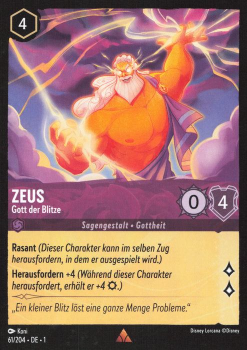 Zeus - Gott der Blitze 1TFC-061 Rare Deutsch