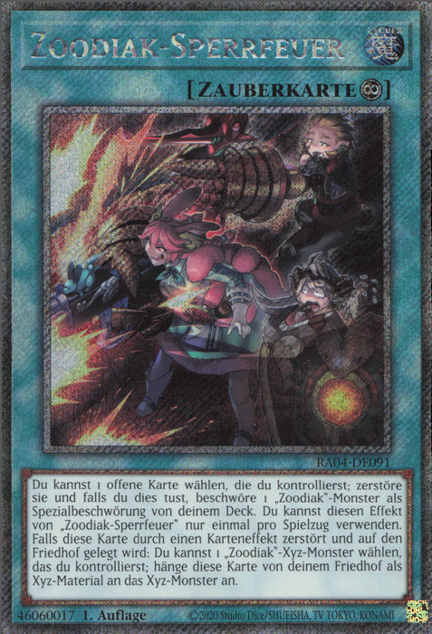 Zoodiak-Sperrfeuer (V.4) RA04-DE091 Platinum Secret Rare Deutsch