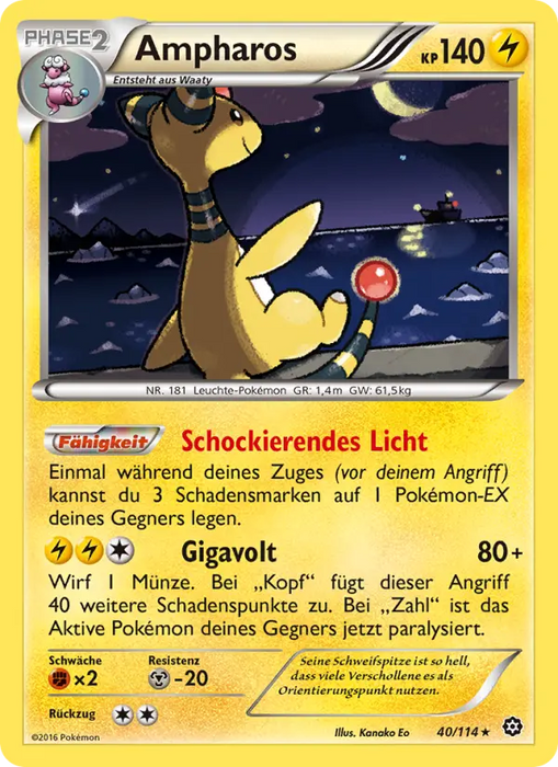 Ampharos STS-40 Holo Rare Deutsch