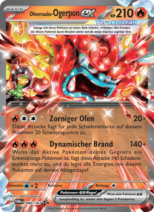 Ofenmaske Ogerpon ex TWM-040 Double Rare Deutsch