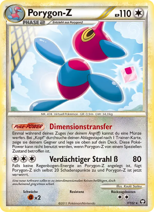 Porygon-Z TM-7 Holo Rare Deutsch