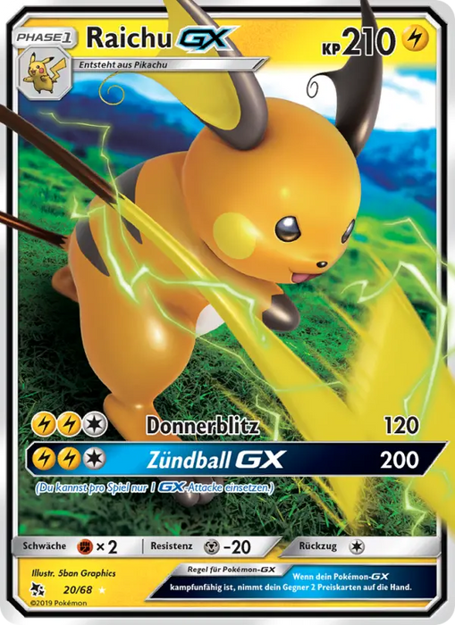 Raichu GX HIF-20 Ultra Rare Deutsch