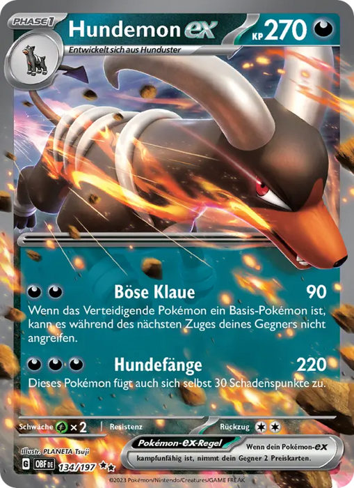 Hundemon ex OBF-134 Double Rare Deutsch