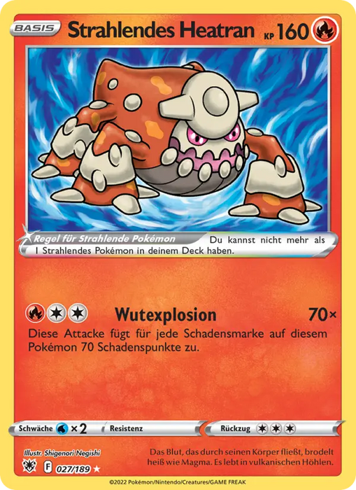 Strahlendes Heatran ASR-027 Ultra Rare Deutsch