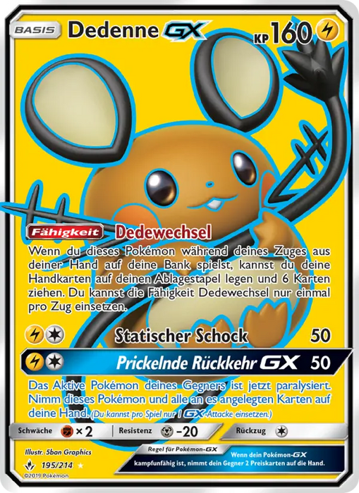 Dedenne GX UNB-195 Ultra Rare Deutsch