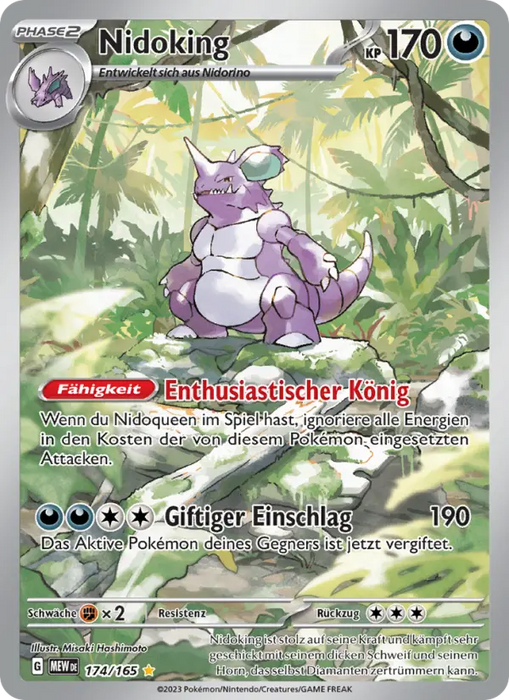 Nidoking MEW-174 Illustration Rare Deutsch