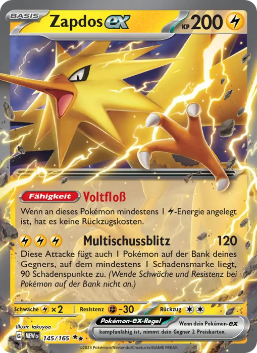 Zapdos ex MEW-145 Double Rare Deutsch