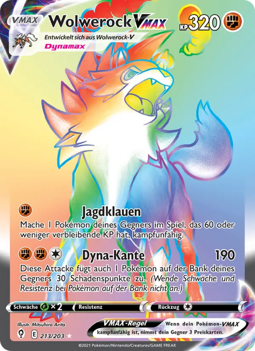 Wolwerock VMAX EVS-213 Secret Rare Deutsch