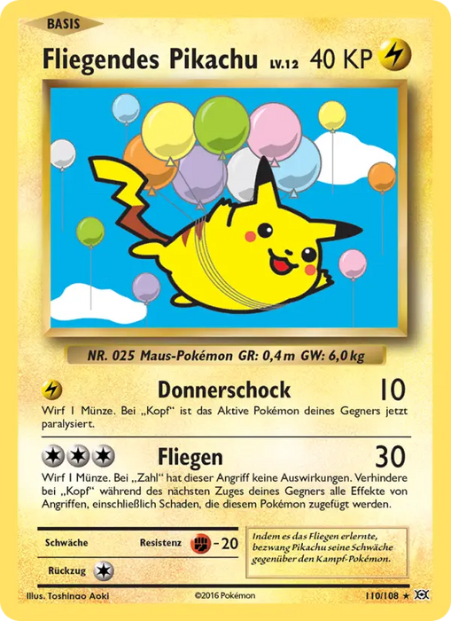 Fliegendes Pikachu EVO-110 Secret Rare Deutsch