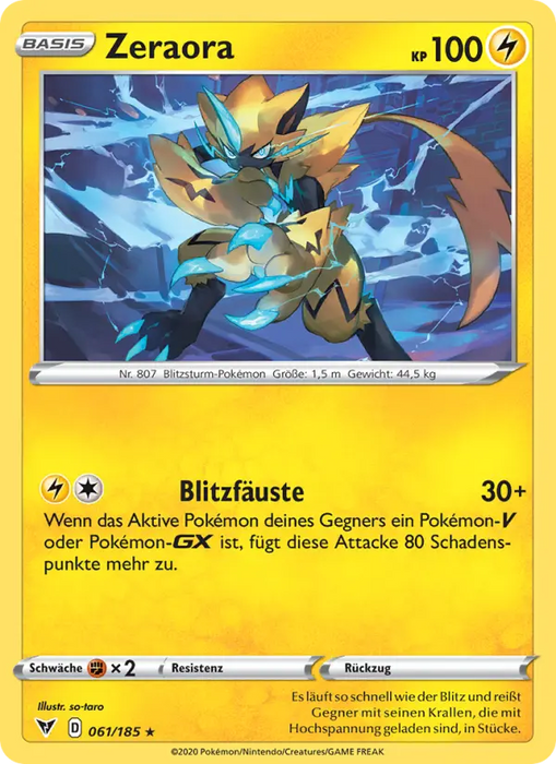 Zeraora VIV-61 Holo Rare Deutsch