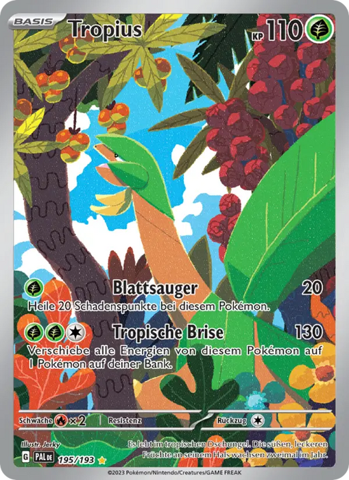 Tropius PAL-195 Illustration Rare Deutsch