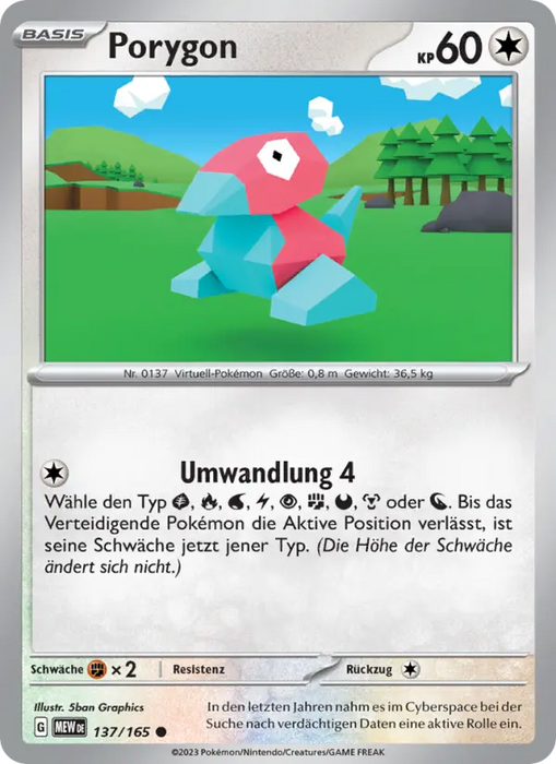 Porygon MEW-137 Common Deutsch